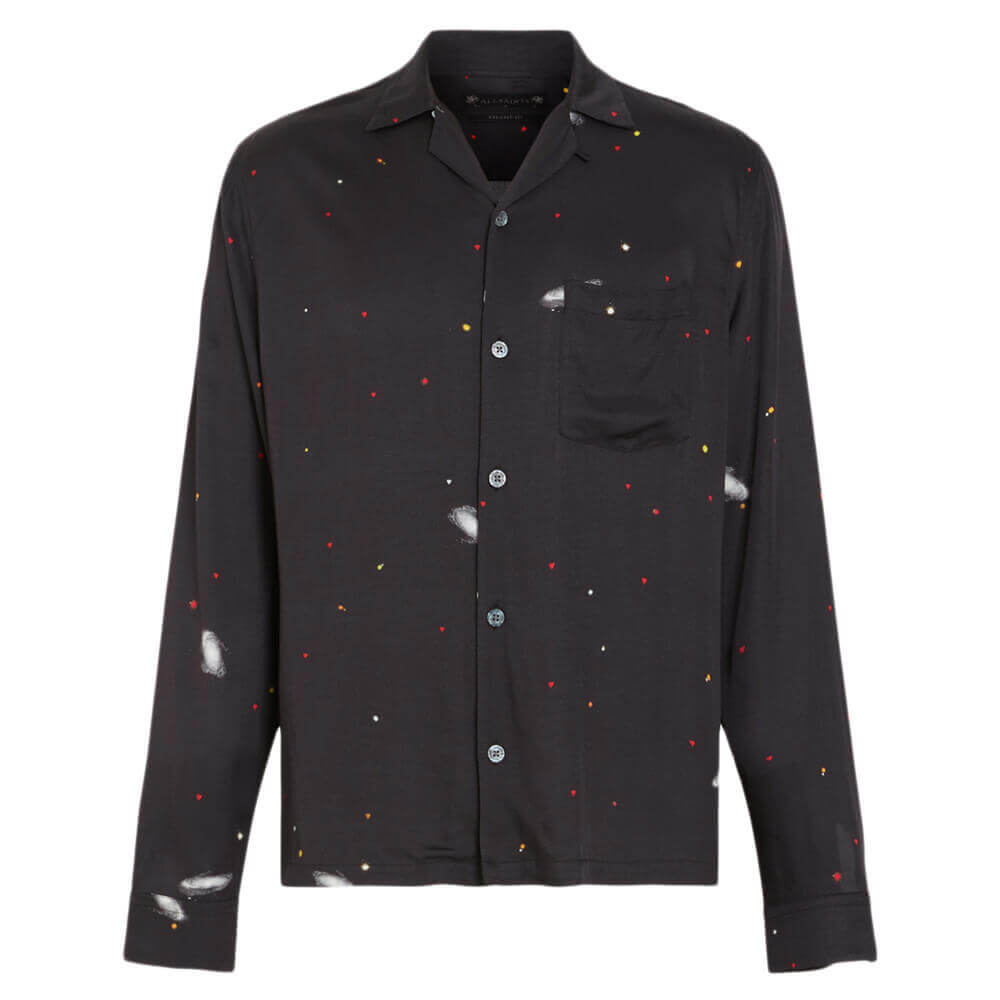 AllSaints Galaxy Space Printed Relaxed Fit Shirt